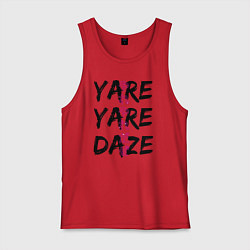 Майка мужская хлопок YARE YARE DAZE, цвет: красный