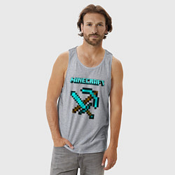 Майка мужская хлопок Minecraft, цвет: меланж — фото 2