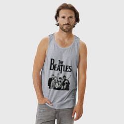 Майка мужская хлопок The Beatles, цвет: меланж — фото 2