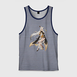 Майка мужская хлопок Нин Гуан, цвет: синяя тельняшка