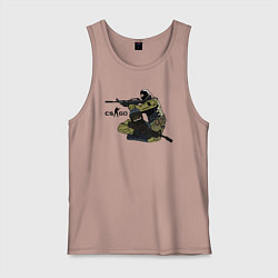 Майка мужская хлопок CS:GO, цвет: пыльно-розовый