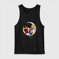 Майка мужская хлопок Sailor Moon, цвет: черный