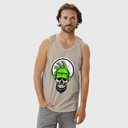 Майка мужская хлопок Шкодавод спина Z, цвет: миндальный — фото 2