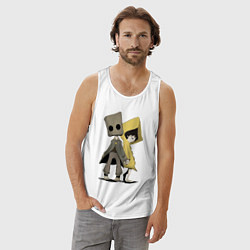 Майка мужская хлопок Little Nightmares, цвет: белый — фото 2