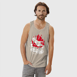 Майка мужская хлопок Cyberpunk 2077 SAMURAI, цвет: миндальный — фото 2