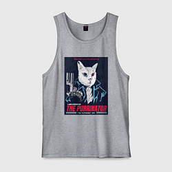 Мужская майка Кот Терминатор пародия