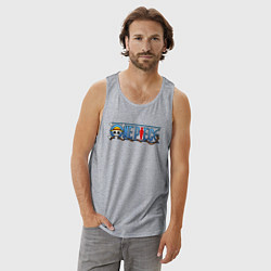 Майка мужская хлопок ONE PIECE ВАН ПИС, цвет: меланж — фото 2