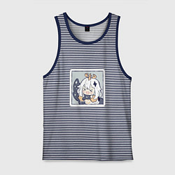 Майка мужская хлопок Паймон, цвет: синяя тельняшка