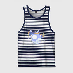 Майка мужская хлопок Дух Скарамучча, цвет: синяя тельняшка