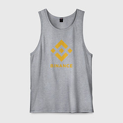 Майка мужская хлопок BINANCE БИНАНС БИРЖА, цвет: меланж