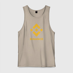 Майка мужская хлопок BINANCE БИНАНС БИРЖА, цвет: миндальный