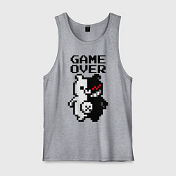 Майка мужская хлопок MONOKUMA GAME OVER, цвет: меланж