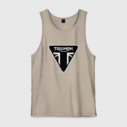 Майка мужская хлопок Triumph Мото Лого Z, цвет: миндальный