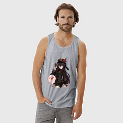 Майка мужская хлопок Ху Тао, цвет: меланж — фото 2