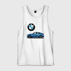 Майка мужская хлопок BMW X6, цвет: белый