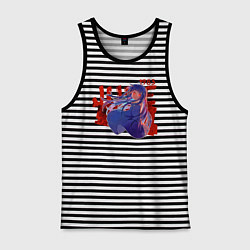 Майка мужская хлопок June 1983, цвет: черная тельняшка