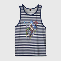 Майка мужская хлопок Гань Юй, цвет: синяя тельняшка