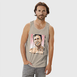 Майка мужская хлопок Gachi, цвет: миндальный — фото 2