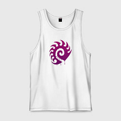 Майка мужская хлопок Zerg logo Purple, цвет: белый