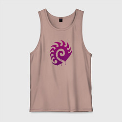Майка мужская хлопок Zerg logo Purple, цвет: пыльно-розовый