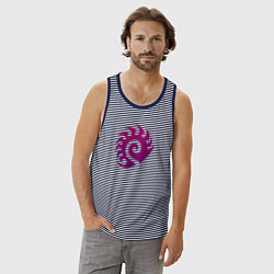 Майка мужская хлопок Zerg logo Purple, цвет: синяя тельняшка — фото 2