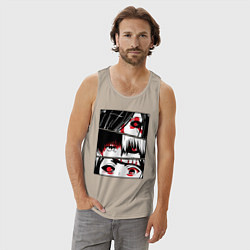 Майка мужская хлопок Токийский Гуль, цвет: миндальный — фото 2