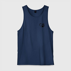 Майка мужская хлопок Котик, цвет: тёмно-синий