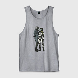 Майка мужская хлопок Влюблённые мотоциклисты, цвет: меланж