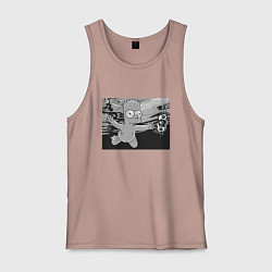 Майка мужская хлопок Simpsons x Nirvana, цвет: пыльно-розовый