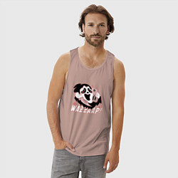 Майка мужская хлопок Очень страшное кино - Wazzaap Крик, цвет: пыльно-розовый — фото 2