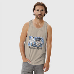 Майка мужская хлопок Russian Mood, цвет: миндальный — фото 2