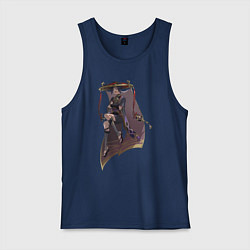 Майка мужская хлопок Скарамучча, цвет: тёмно-синий