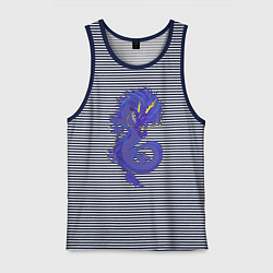 Майка мужская хлопок Blue dragon, цвет: синяя тельняшка