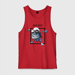 Майка мужская хлопок Crazy frog, цвет: красный