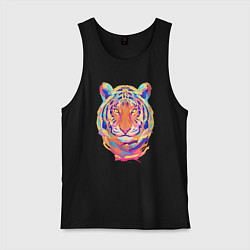 Майка мужская хлопок Color Tiger, цвет: черный