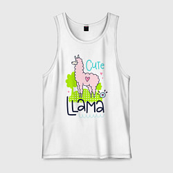Мужская майка Надпись милая лама