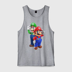 Майка мужская хлопок Mario Bros, цвет: меланж