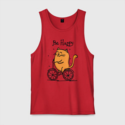 Мужская майка Кот велосипедист