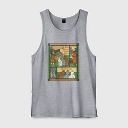 Майка мужская хлопок Рыбов продаёте Красивое мем в средневековом стиле, цвет: меланж