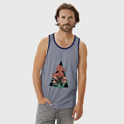 Майка мужская хлопок Genshin Impact KazuhaКадзуха, цвет: синяя тельняшка — фото 2