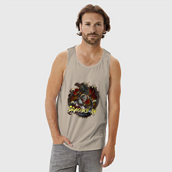 Майка мужская хлопок TES SKYRIM DOVAHKIN FUS RO DAH, цвет: миндальный — фото 2