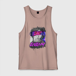 Майка мужская хлопок Everywere My Enemy, цвет: пыльно-розовый