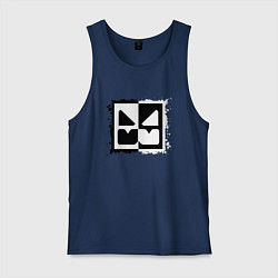 Мужская майка GEOMETRY DASH BLACK WHITE