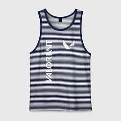 Майка мужская хлопок Valorant - Logo, цвет: синяя тельняшка