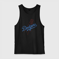 Майка мужская хлопок Los Angeles Dodgers baseball, цвет: черный