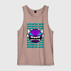 Майка мужская хлопок GEOMETRY DASH ФИОЛЕТОВЫЙ ДЕМОН ГЕОМЕТРИЯ, цвет: пыльно-розовый