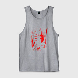 Майка мужская хлопок ВЕДЬМАК И ПЛОТВА, РУНЫ, БРЫЗГИ КРАСОК, цвет: меланж