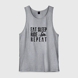 Майка мужская хлопок Eat, sleep, ride, repeat, цвет: меланж