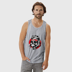 Майка мужская хлопок Pilot kamikadze, цвет: меланж — фото 2