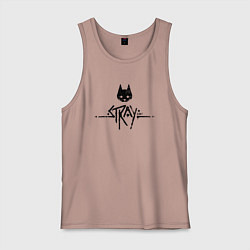 Майка мужская хлопок Stray: Black Logo, цвет: пыльно-розовый